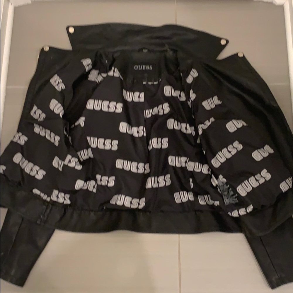 Guess black leather jacket